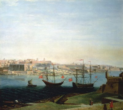 Ansicht der Stadt und Befestigungen von Valetta von Alberto Pullicino